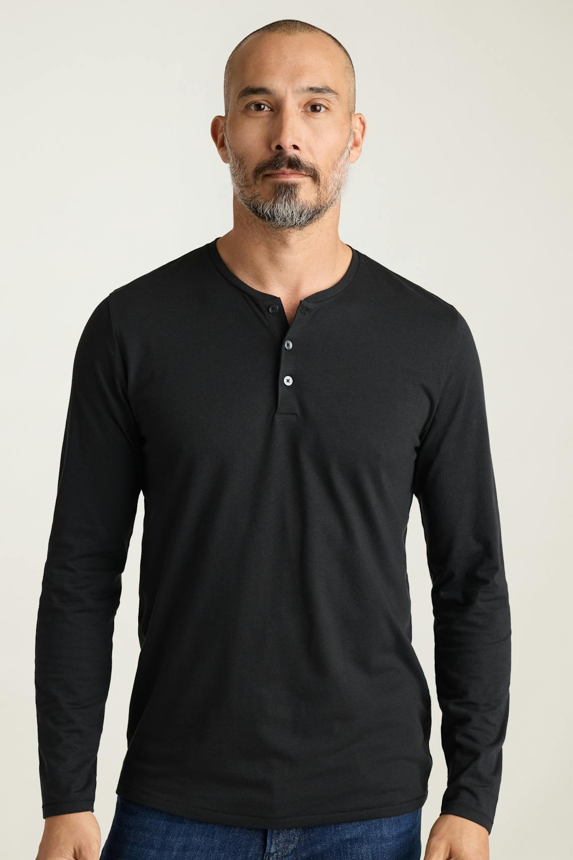 Pima Performance Long Sleeve Henley / Bonobos - jet black