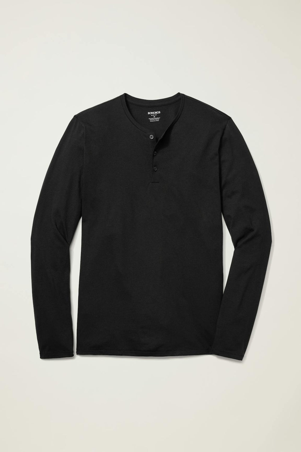 Pima Performance Long Sleeve Henley / Bonobos - jet black