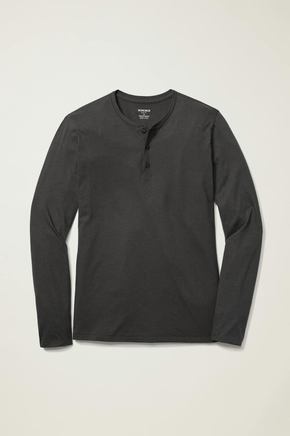 Pima Performance Long Sleeve Henley / Bonobos - grey