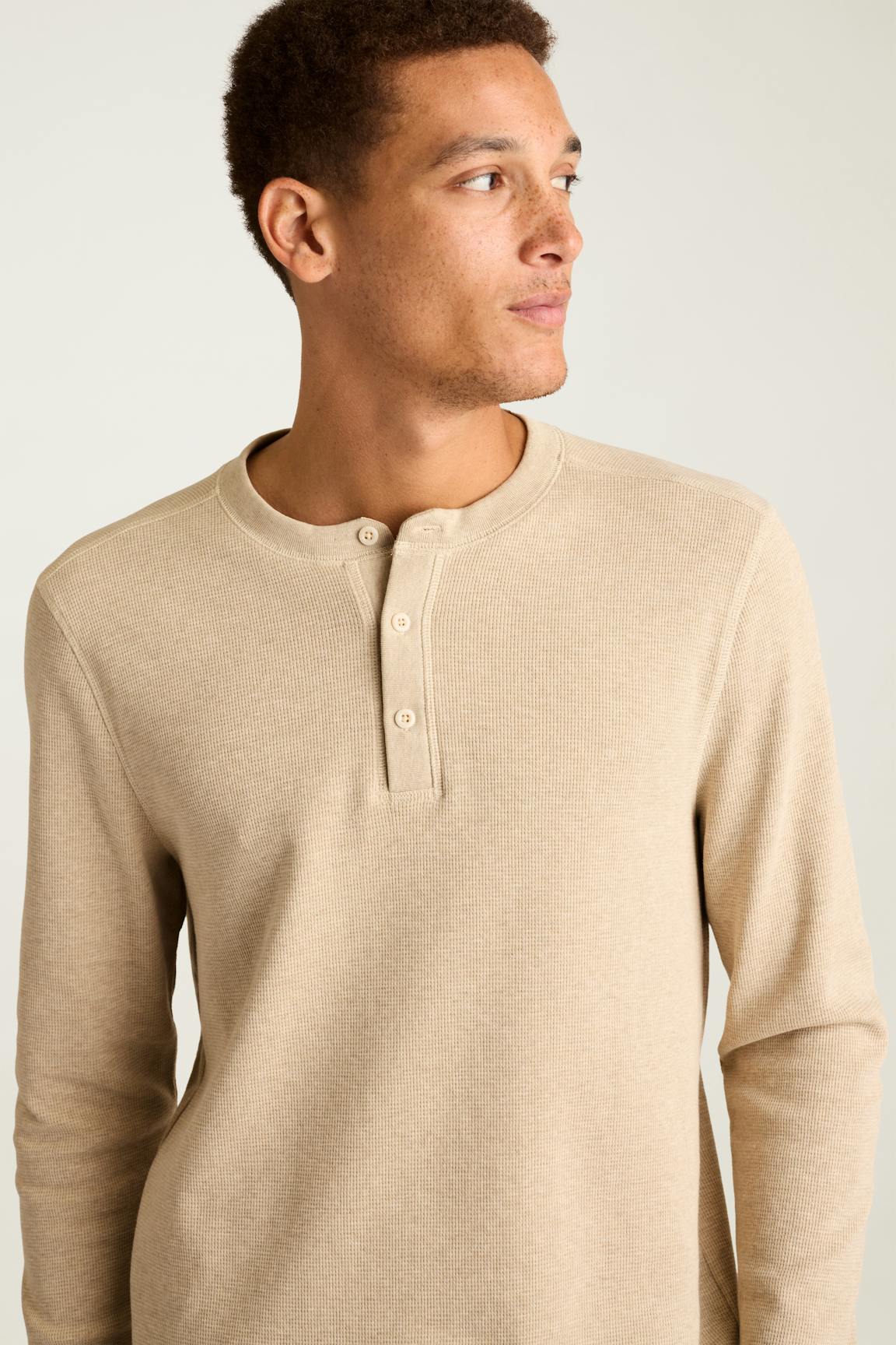 Waffle Henley / Bonobos - oatmeal heather