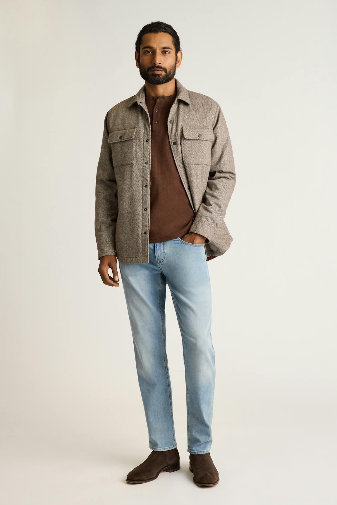 Waffle Henley / Bonobos - chocolate brown