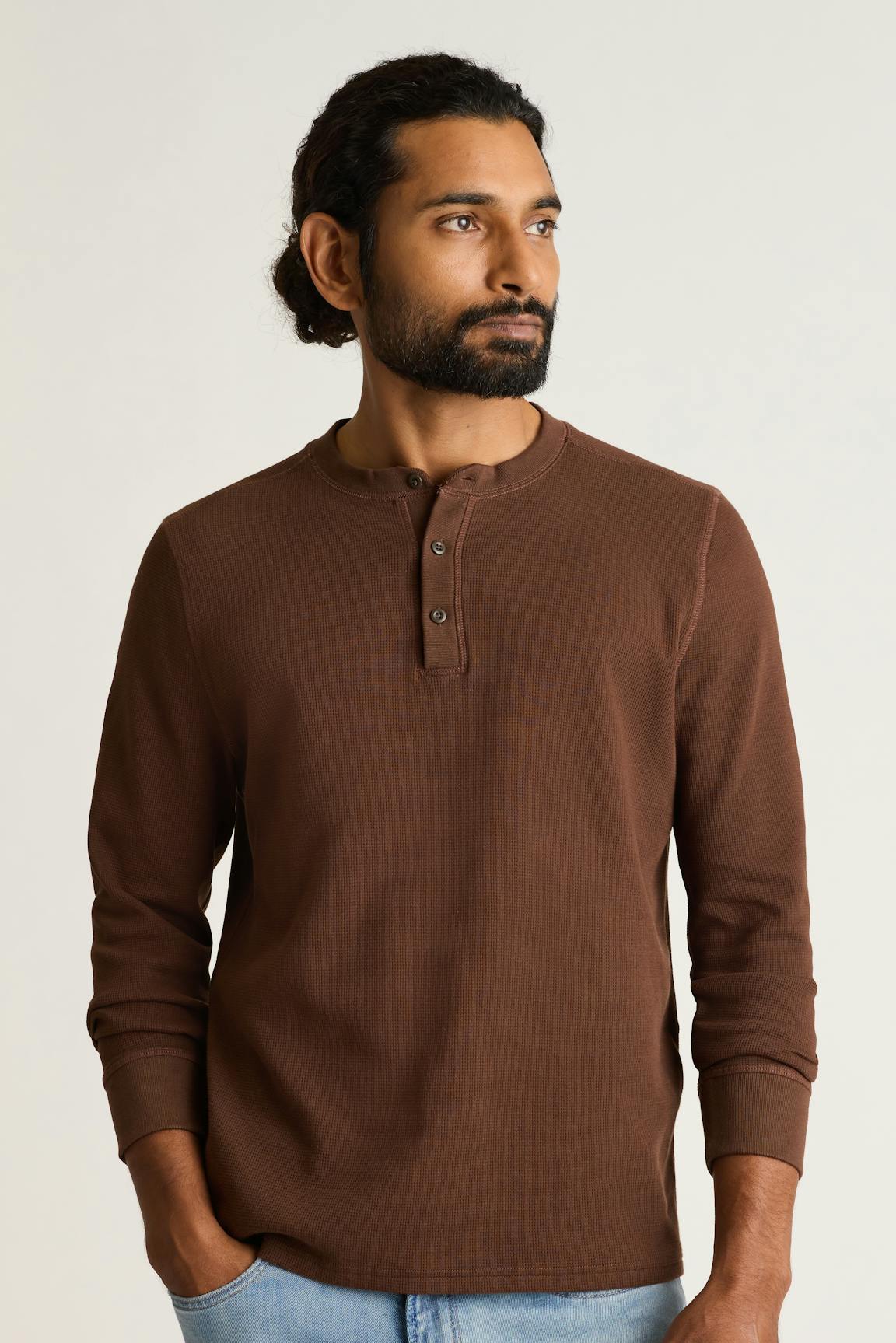 Waffle Henley / Bonobos - chocolate brown