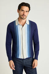 Hudson Long Sleeve Sweater Polo / Bonobos - blue ombre cotton cashmere