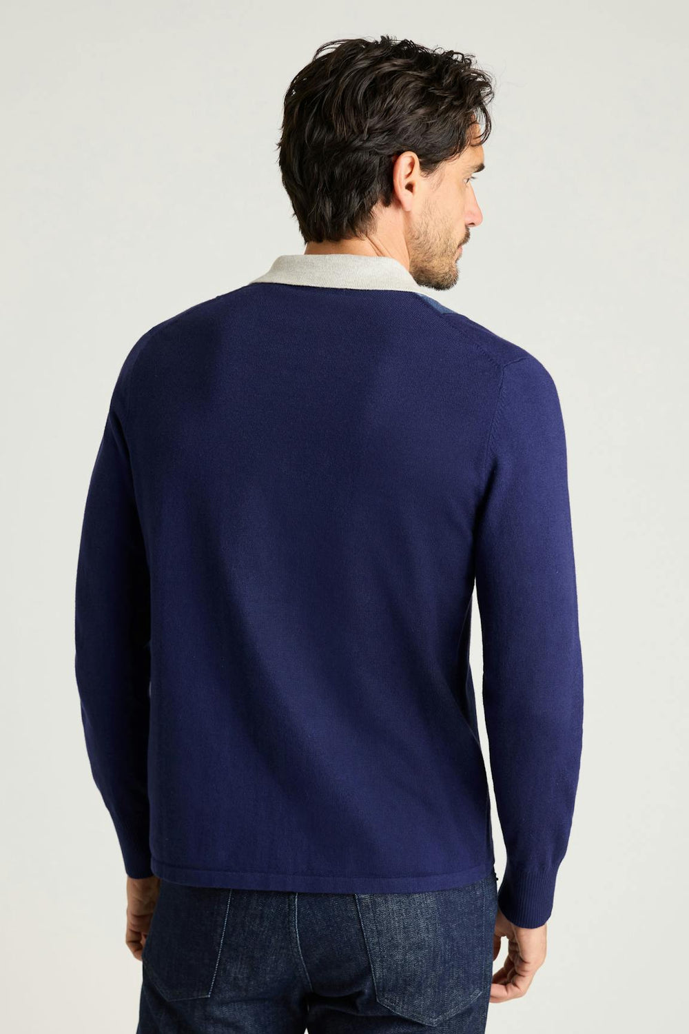 Hudson Long Sleeve Sweater Polo / Bonobos - blue ombre cotton cashmere