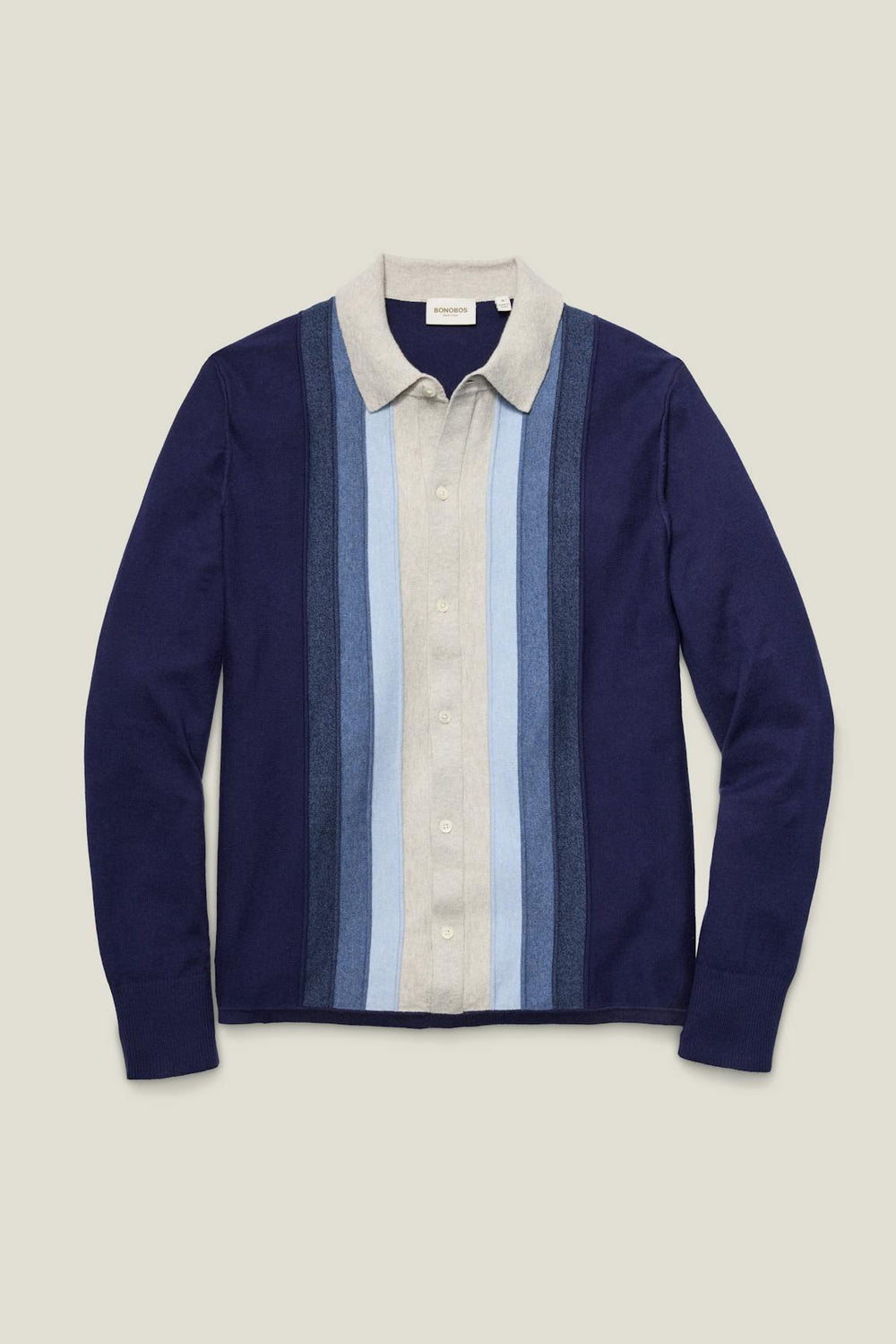 Hudson Long Sleeve Sweater Polo / Bonobos - blue ombre cotton cashmere