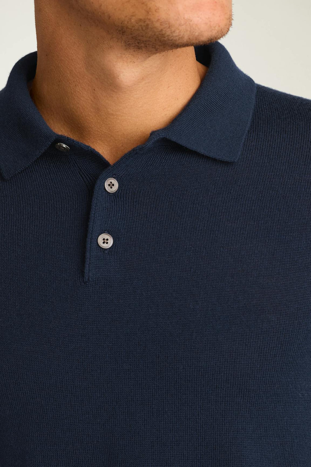Merino Long Sleeve Sweater Polo / Bonobos - navy merino