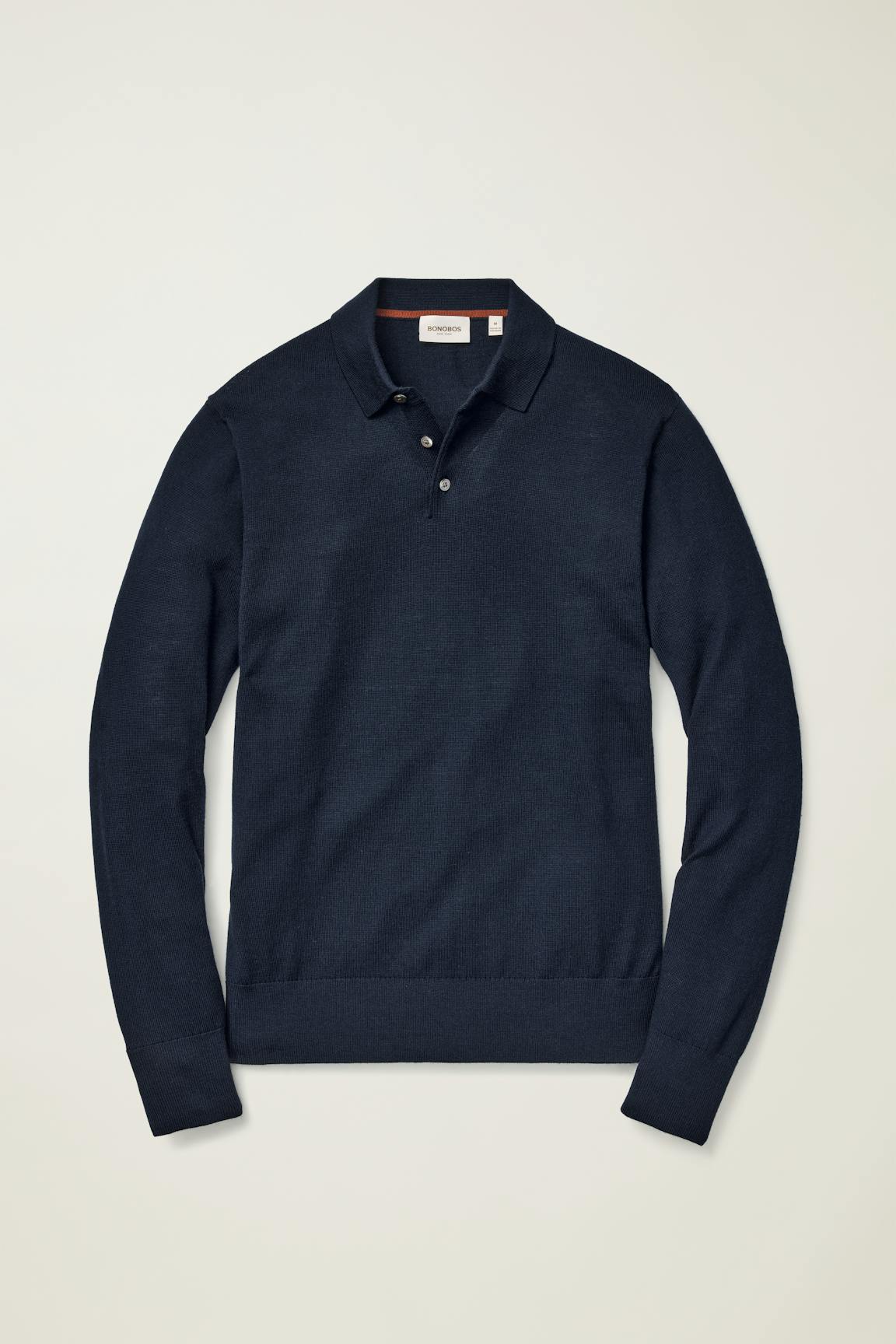 Merino Long Sleeve Sweater Polo / Bonobos - navy merino