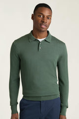 Merino Long Sleeve Sweater Polo / Bonobos - light green merino