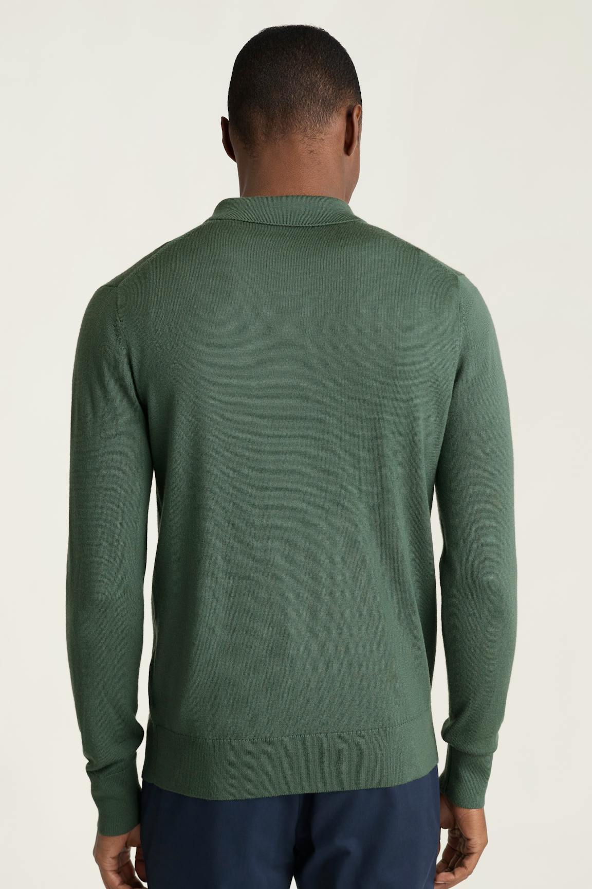 Merino Long Sleeve Sweater Polo / Bonobos - light green merino