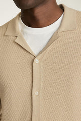 Hudson Long Sleeve Sweater Polo / Bonobos - cream cotton cashmere diamond