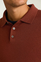 Merino Long Sleeve Sweater Polo / Bonobos - dark amber merino