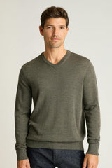Washable Merino V-Neck Sweater / Bonobos - olive green heather