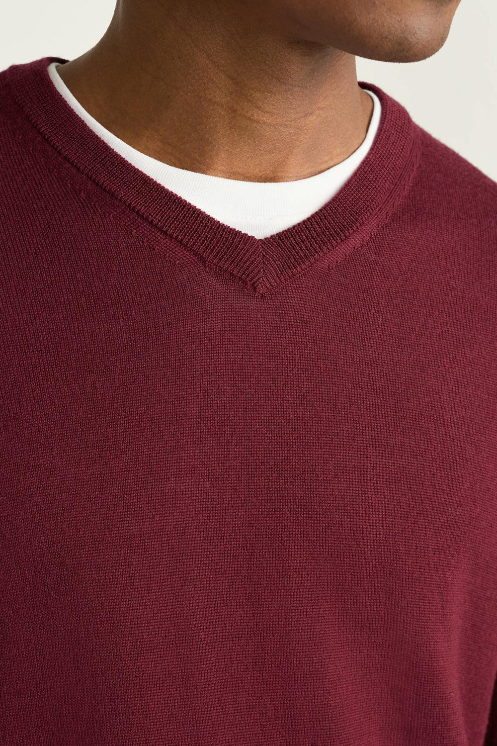 Washable Merino V-Neck Sweater / Bonobos - bordeaux