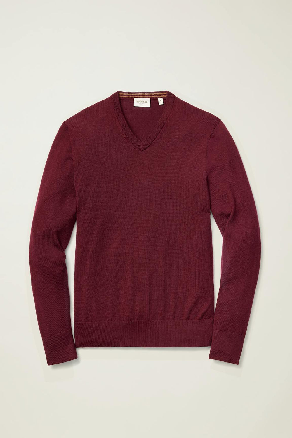 Washable Merino V-Neck Sweater / Bonobos - bordeaux