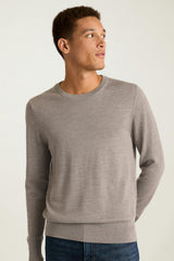 Washable Merino Crew Neck Sweater / Bonobos - taupe heather