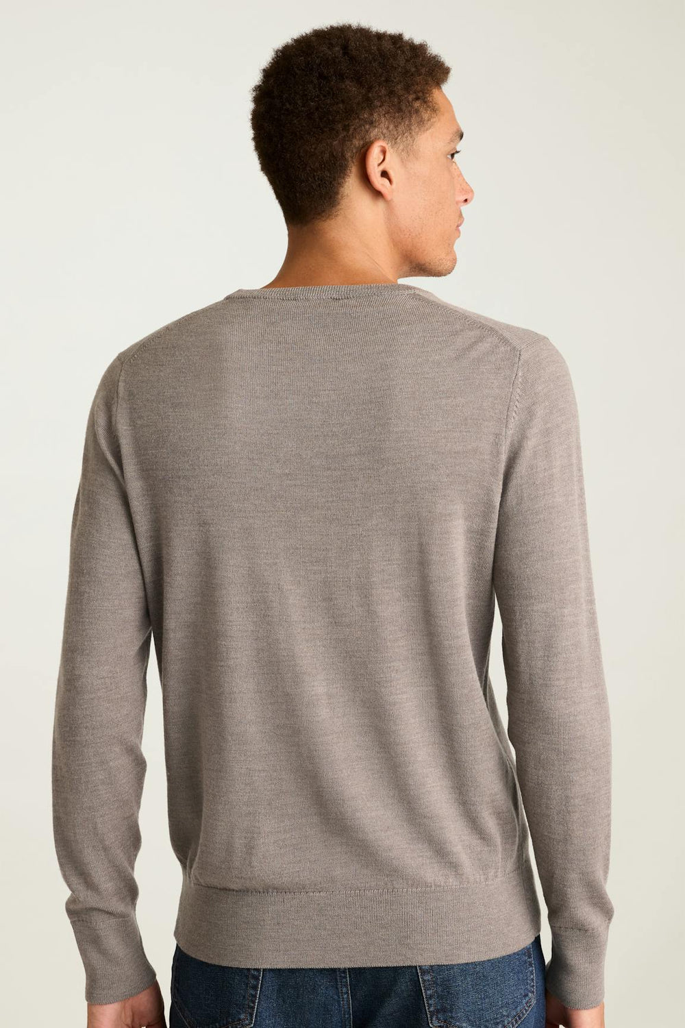 Washable Merino Crew Neck Sweater / Bonobos - taupe heather