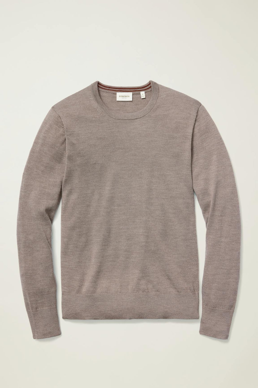Washable Merino Crew Neck Sweater / Bonobos - taupe heather