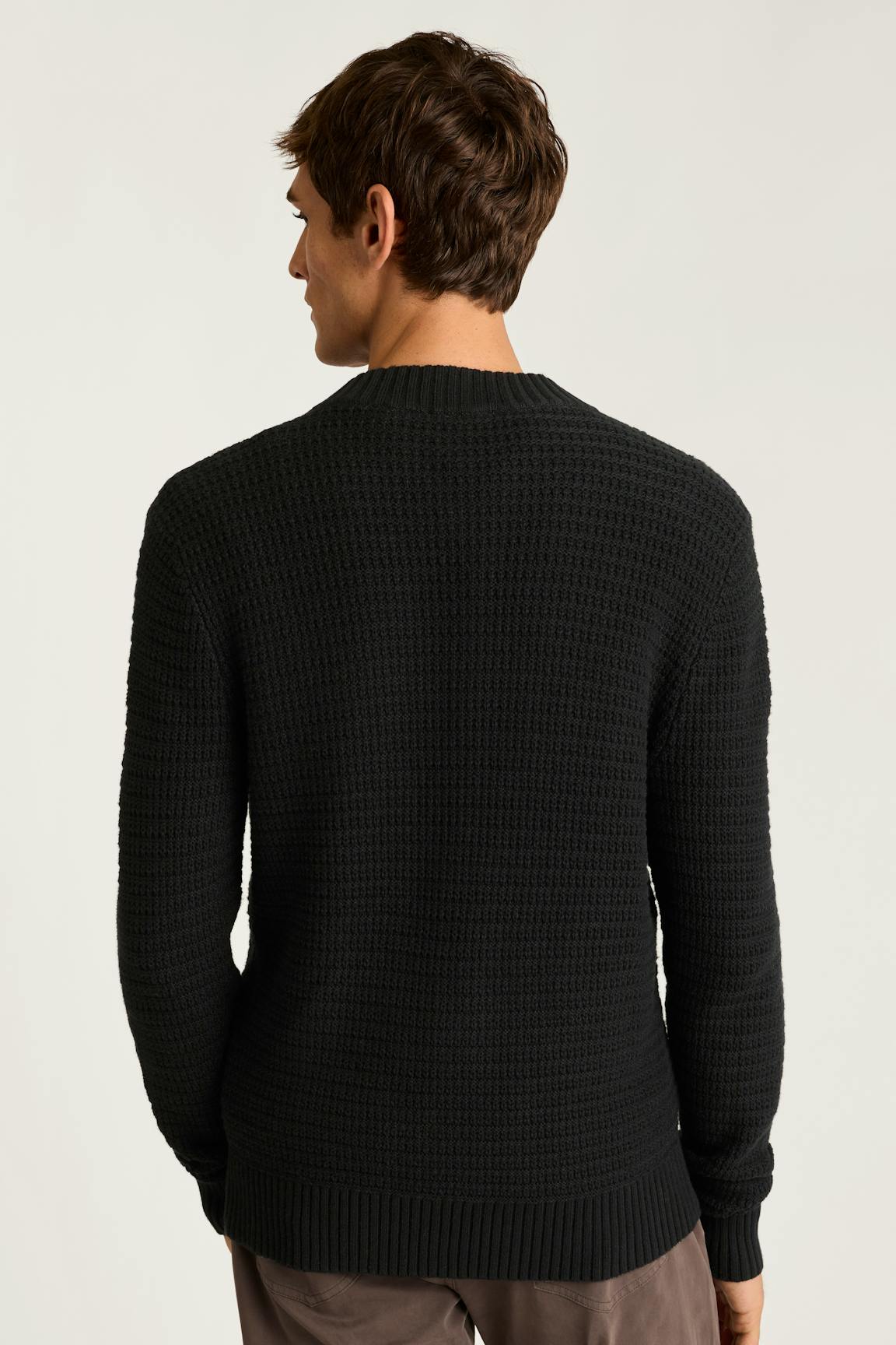 Cotton Cashmere Henley Sweater / Bonobos - black