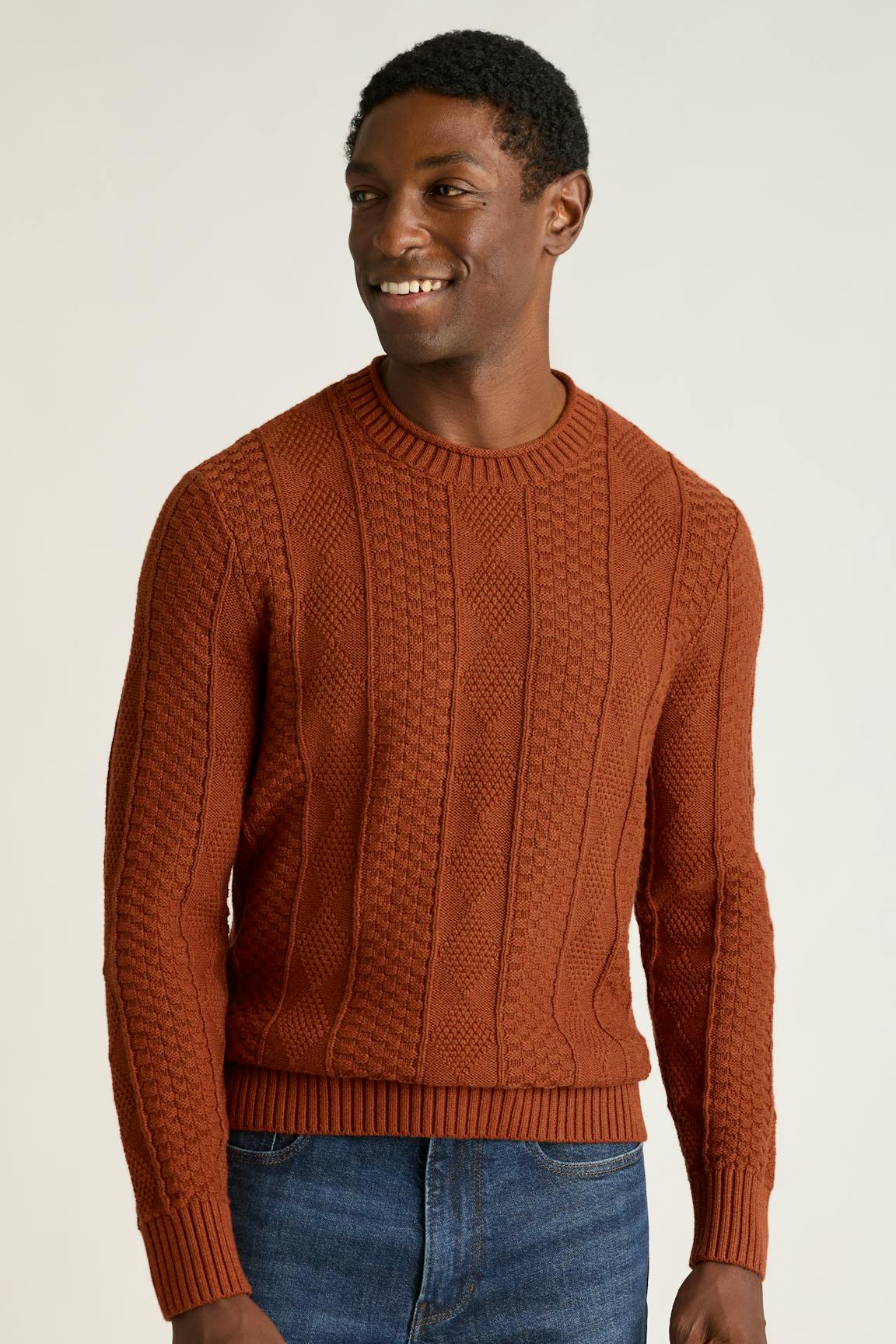 Cotton Cashmere Roll Neck Sweater / Bonobos - rust