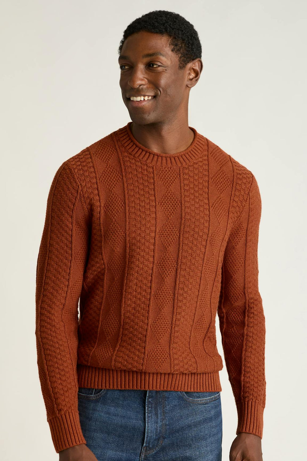 Cotton Cashmere Roll Neck Sweater / Bonobos - rust