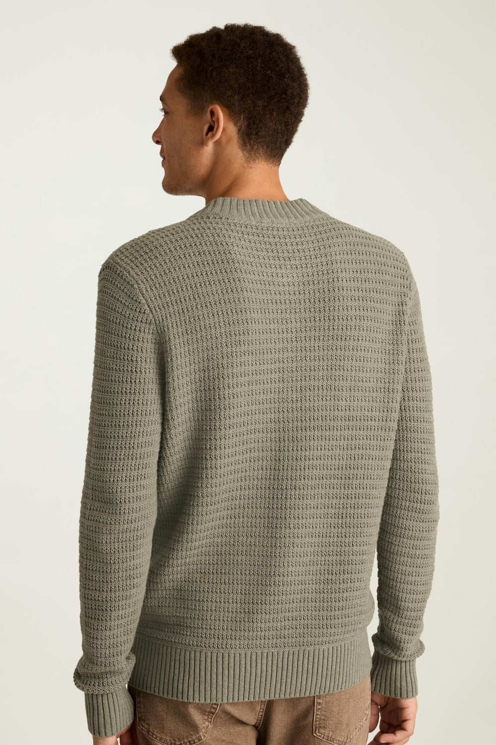 Cotton Cashmere Henley Sweater / Bonobos - light olive green