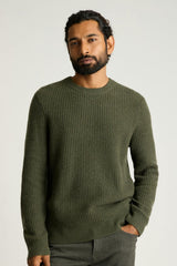 Italian Cashmere Crew Neck Sweater / Bonobos - dark olive green