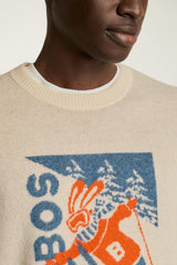 Extrafine Merino Ski Bunny Sweater / Bonobos - white scenic print