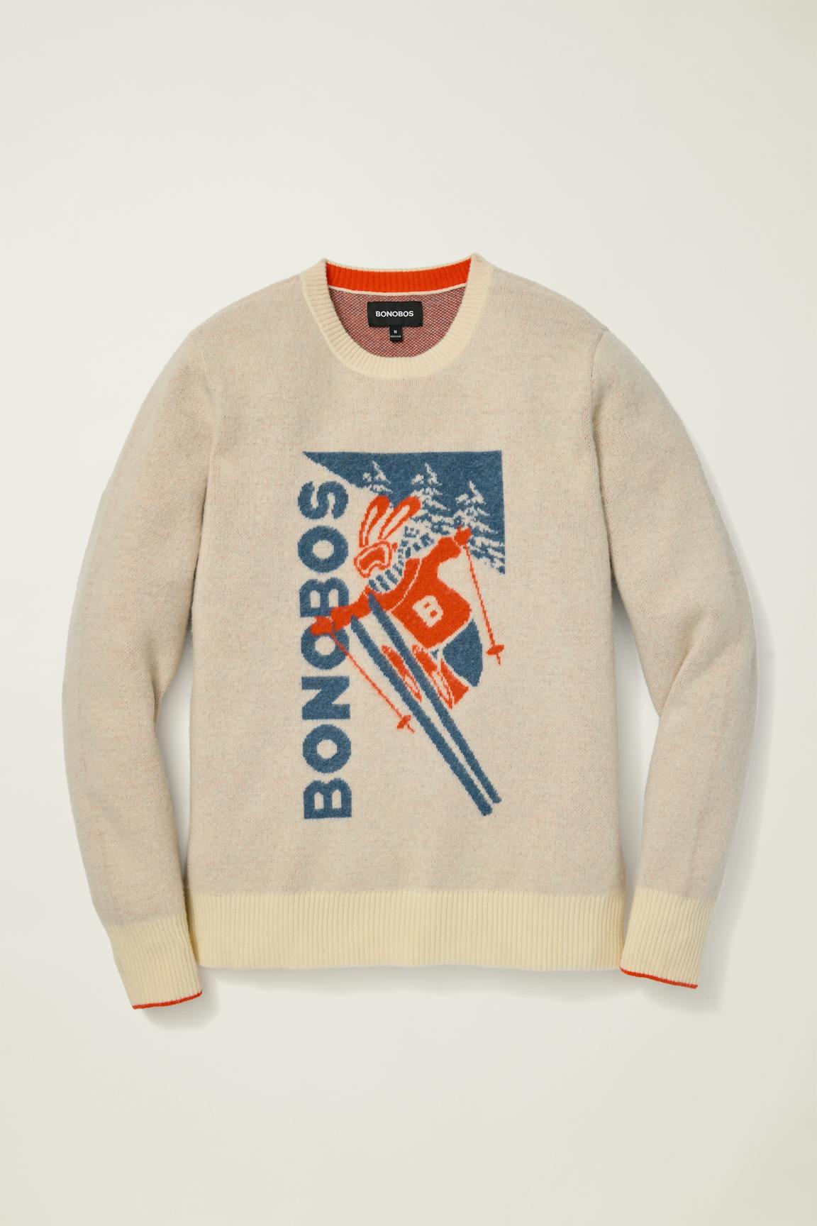 Extrafine Merino Ski Bunny Sweater / Bonobos - white scenic print