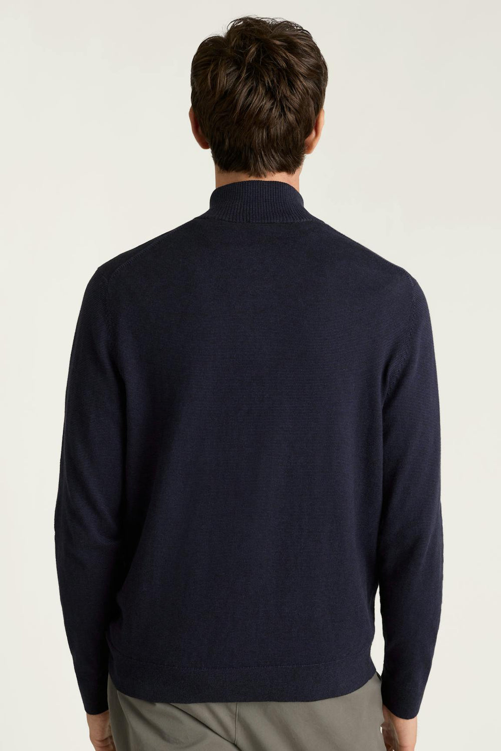 Washable Cotton Cashmere Quarter Zip / Bonobos - navy blue feeder stripe