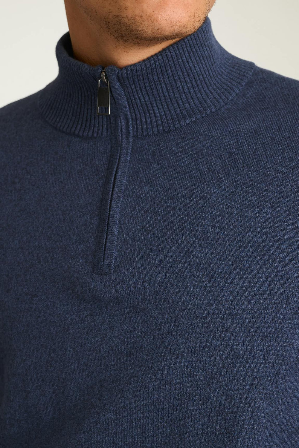 Washable Cotton Cashmere Quarter Zip / Bonobos - mid blue marl