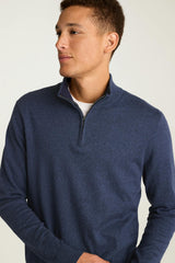 Washable Cotton Cashmere Quarter Zip / Bonobos - mid blue marl