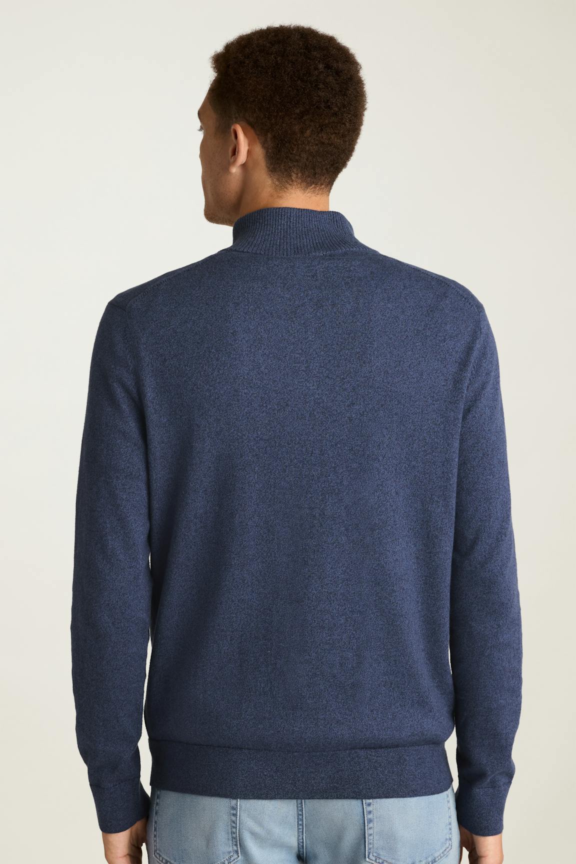 Washable Cotton Cashmere Quarter Zip / Bonobos - mid blue marl