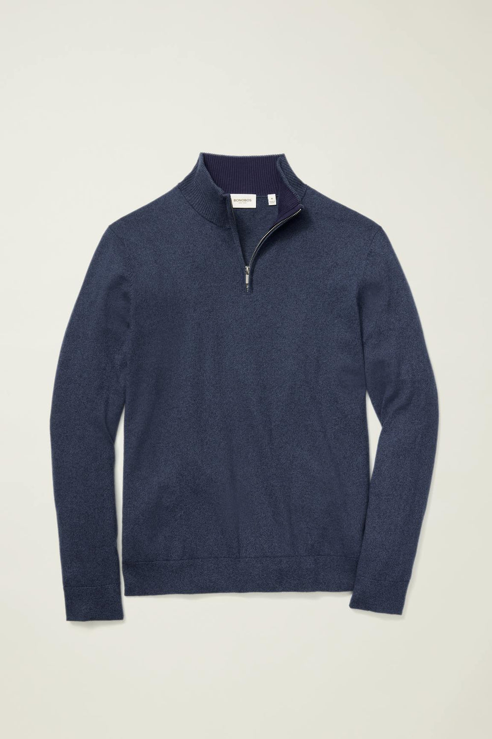 Washable Cotton Cashmere Quarter Zip / Bonobos - mid blue marl