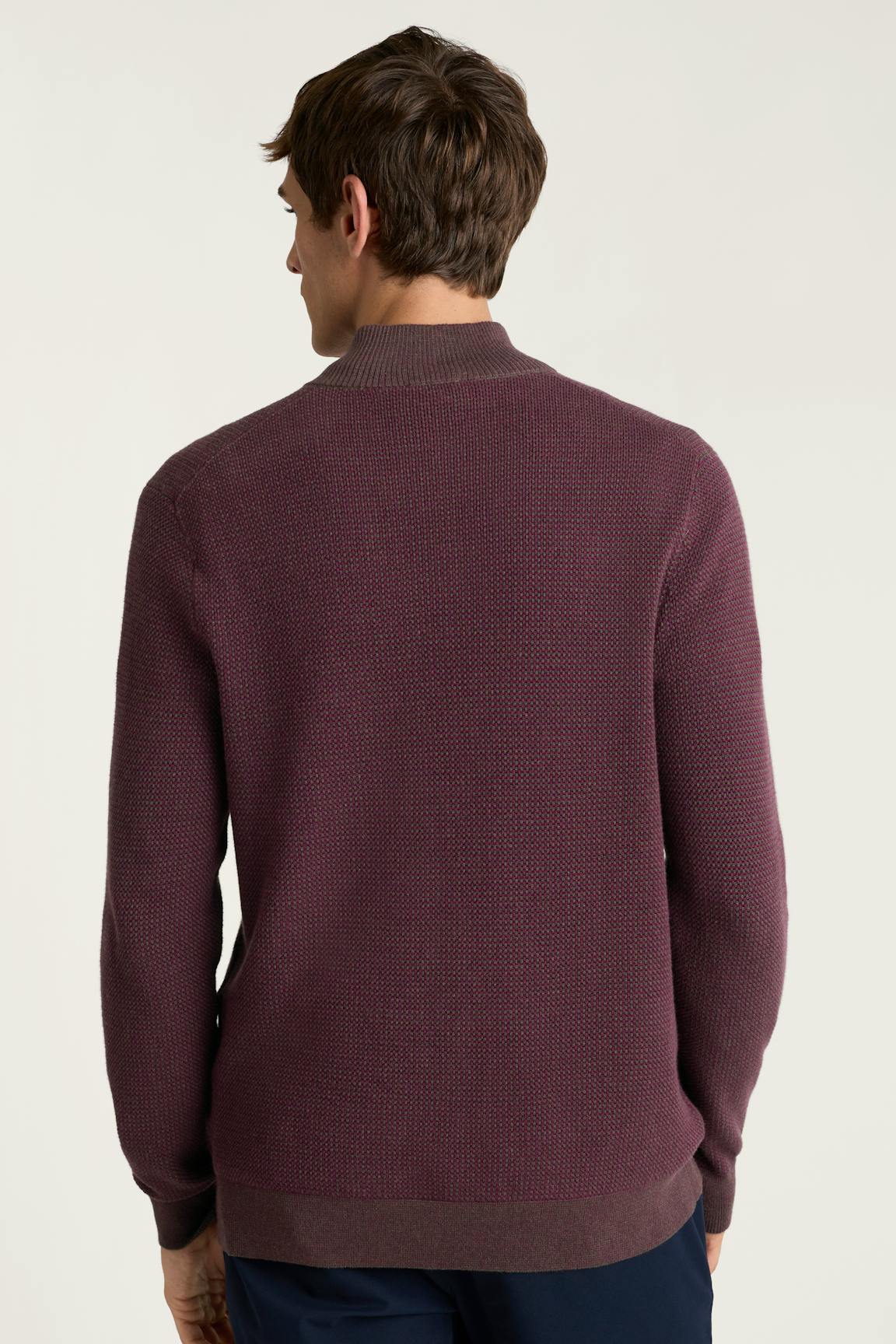 Washable Cotton Cashmere Quarter Zip / Bonobos - burgundy feeder stripe