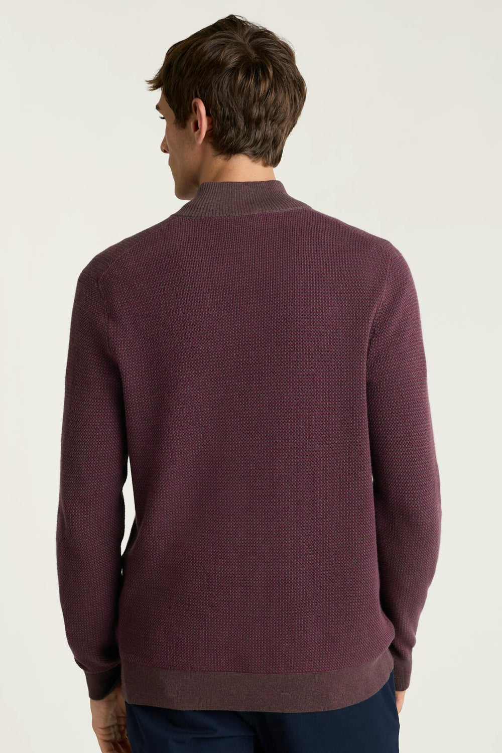 Washable Cotton Cashmere Quarter Zip / Bonobos - burgundy feeder stripe