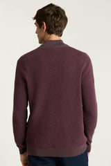Washable Cotton Cashmere Quarter Zip / Bonobos - burgundy feeder stripe