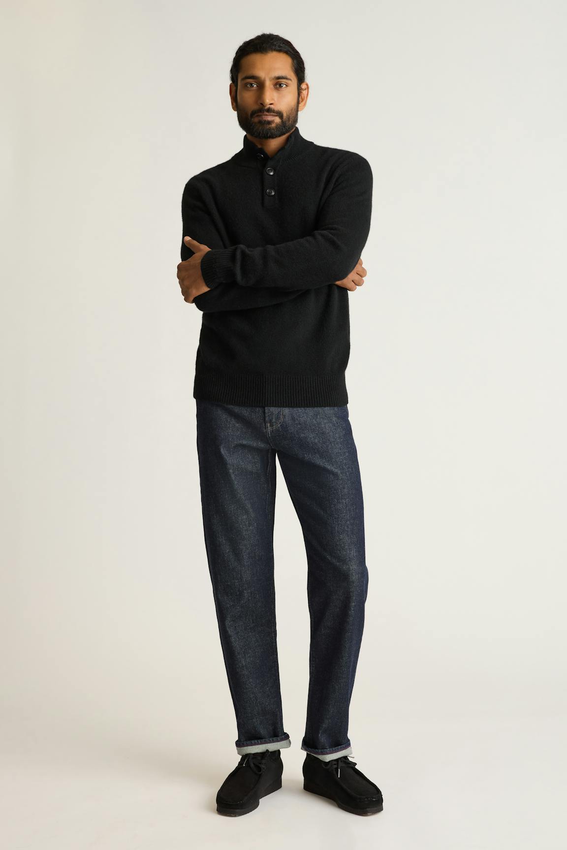 Italian Cashmere Mock Neck Sweater / Bonobos - black