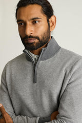 Washable Cotton Cashmere Quarter Zip / Bonobos - ash grey