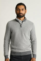 Washable Cotton Cashmere Quarter Zip / Bonobos - ash grey