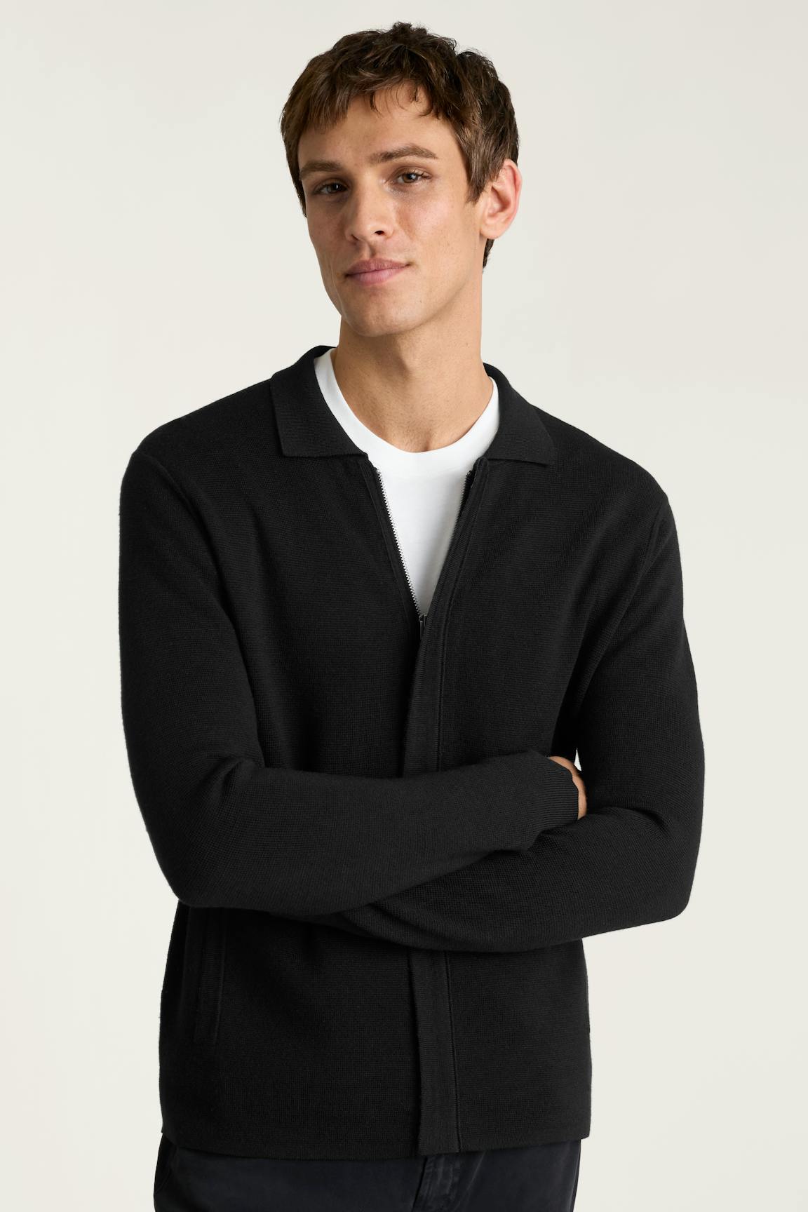 Merino Sweater Bomber / Bonobos - black