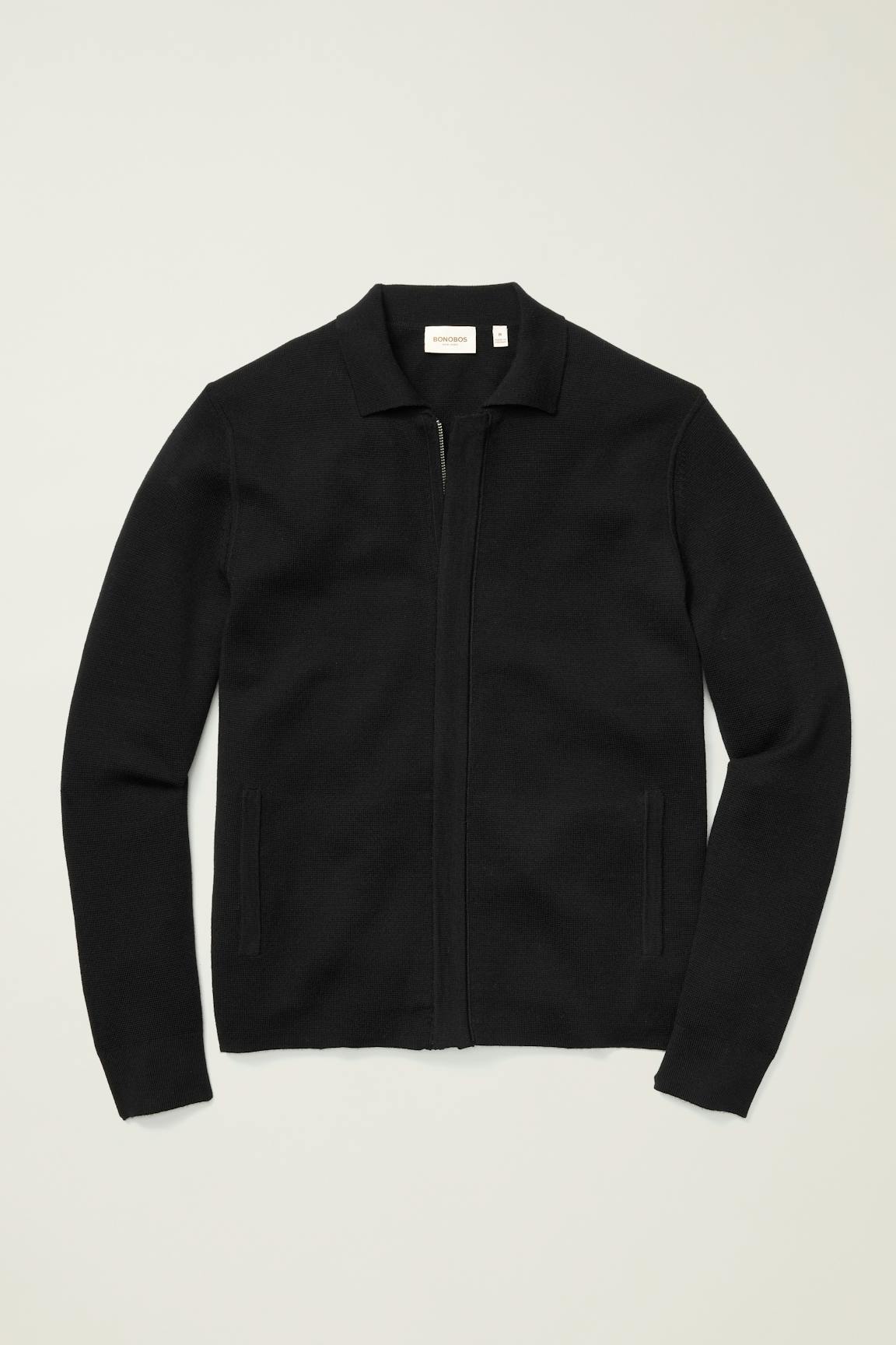 Merino Sweater Bomber / Bonobos - black