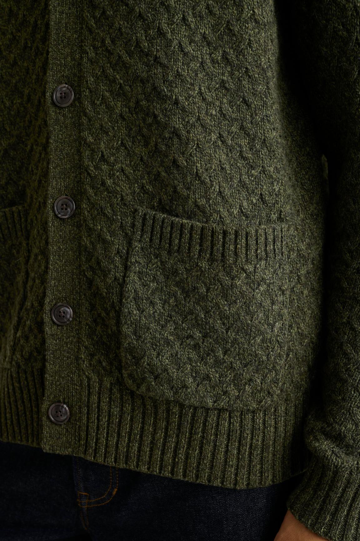 Merino Blend Cable Cardigan / Bonobos - dark olive green