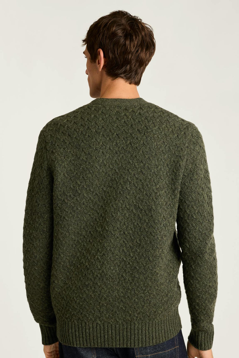 Merino Blend Cable Cardigan / Bonobos - dark olive green