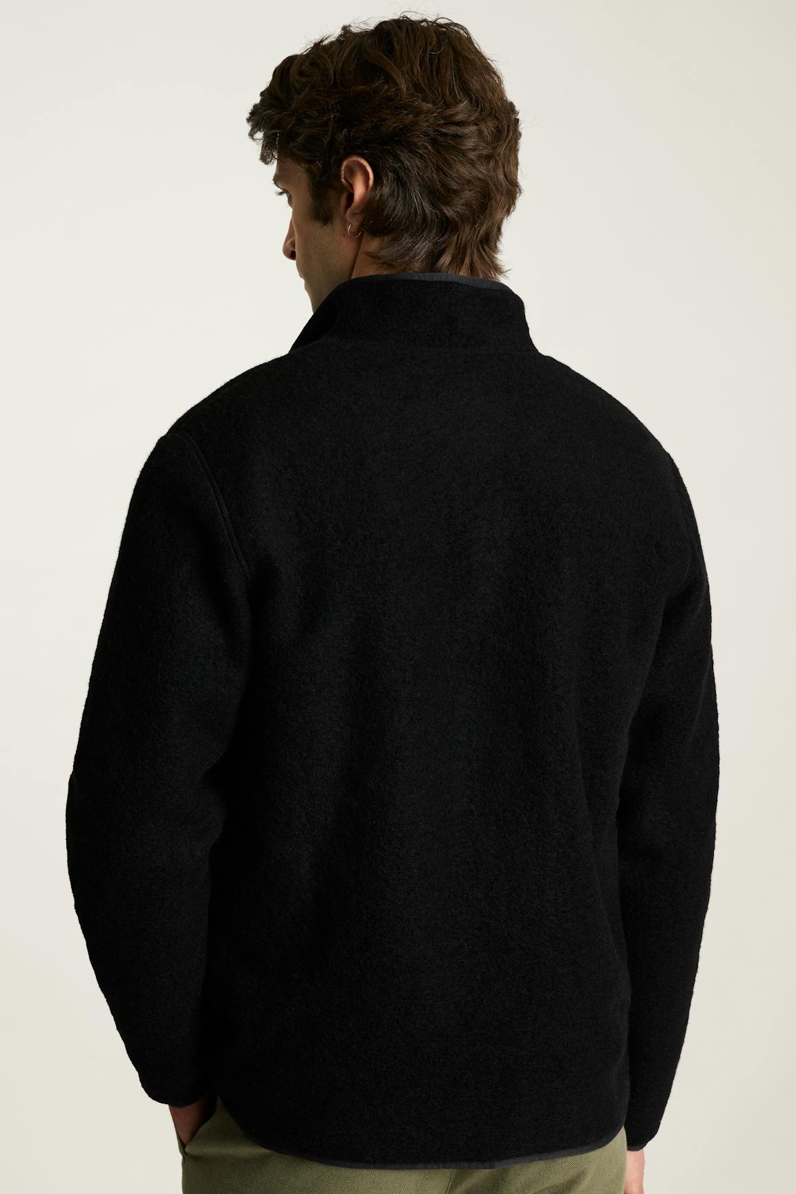 Italian Wool Fleece Quarter Zip / Bonobos - black