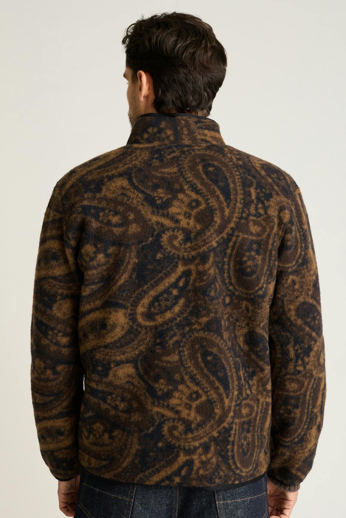 Italian Wool Fleece Jacket / Bonobos - brown blue paisley