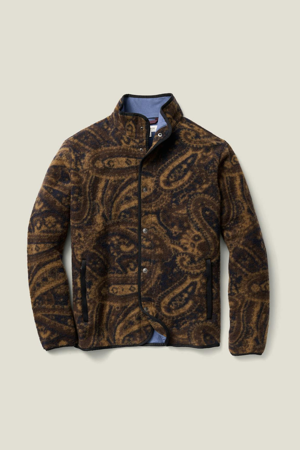 Italian Wool Fleece Jacket / Bonobos - brown blue paisley