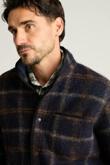 Italian Wool Fleece Jacket / Bonobos - navy brown plaid
