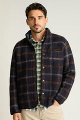 Italian Wool Fleece Jacket / Bonobos - navy brown plaid