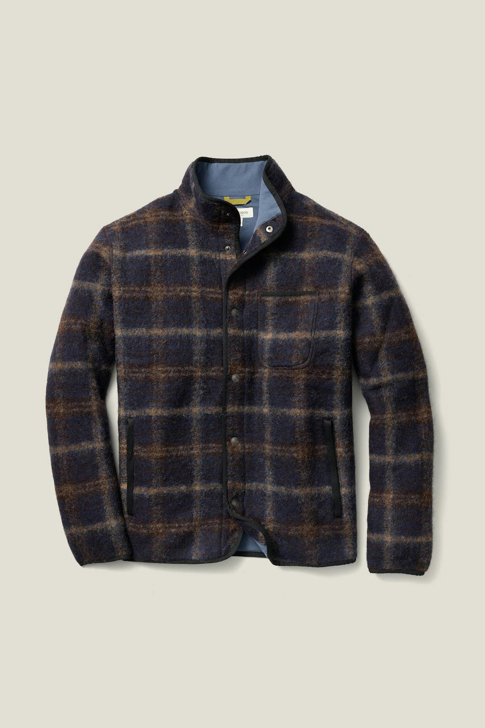 Italian Wool Fleece Jacket / Bonobos - navy brown plaid