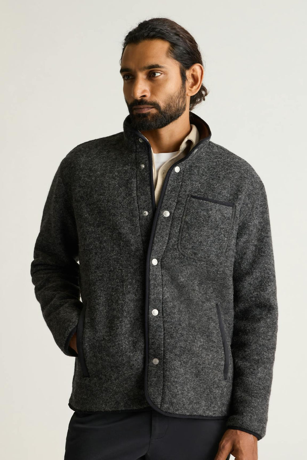 Italian Wool Fleece Jacket / Bonobos - charcoal heather
